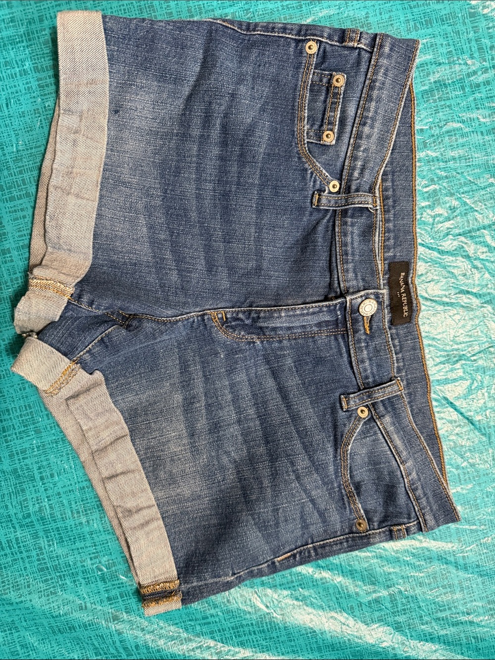 Banana Republic Blue Roll-Cuff Denim Shorts